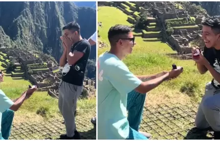 Pareja se propone matrimonio mutuamente en Machu Picchu