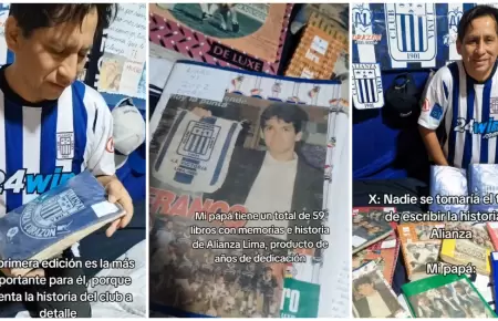 Cuadernos escritos a mano sobre la historia de Alianza Lima