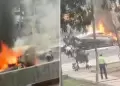 Explosin en el Callao: Lamentable! Vehculo se incendia en plena avenida Colonial