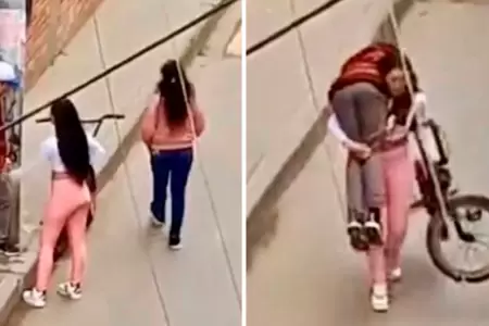 Mujer lleva sobre el hombro a su novio borracho.