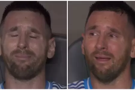 Messi llora al salir lesionado de la final de la Copa Amrica