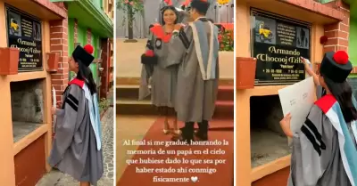 Graduada dedica su ttulo a su abuelito fallecido.