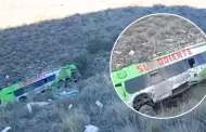 Arequipa: Chofer de bus se salva de milagro tras caer a un abismo de 200 metros