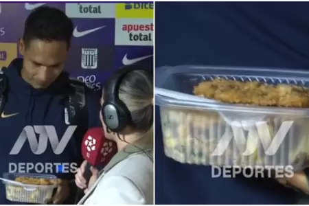 Renzo Garcs celebra triunfo de Alianza Lima con un pollo broaster