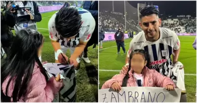 Carlos Zambrano le regala camiseta a nia hincha de Alianza Lima