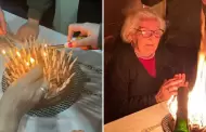 Se sali de control! Abuelita celebra con 95 velas en su torta sin imaginar lo que PASARA