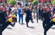 Sacerdote marcha en desfile por Fiestas Patrias y usuarios reaccionan: "Soldado del ejrcito de Dios"