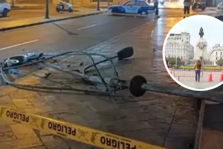 Amputan pierna a hombre que le cay un poste en Plaza San Martn.