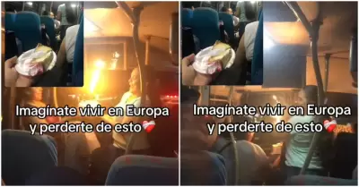 Hermanas de conductor celebran su cumpleaos en su bus