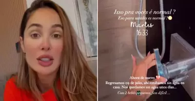 Ana Paula Consorte se molesta por falta de agua.