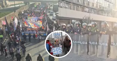 Protestantes inician marcha contra Gobierno de Boluarte