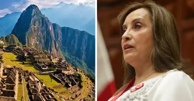 Dina Boluarte sobre Machu Picchu