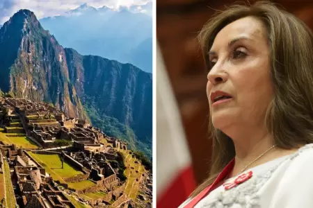 Dina Boluarte sobre Machu Picchu