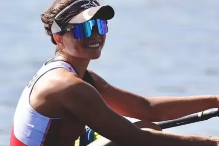 Adriana Sanguinetti clasific a cuartos de final en remo skiff.