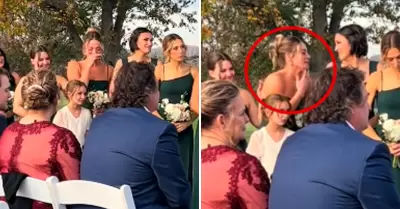 Mujer llora en la boda de su propio hermano.