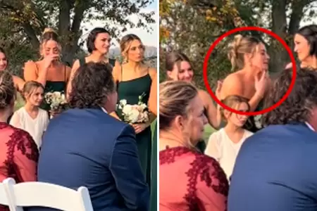 Mujer llora en la boda de su propio hermano.