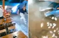 Trgica escena! Conductor pierde el control y atropella a familia que cenaba en restaurante