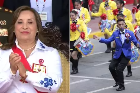 Dina Boluarte reacciona a desfile de escolares