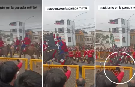 Caballo cae sobre su jinete en Desfile Cvico Militar.