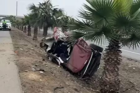 Accidente vehicular en Panamericana Norte dej un muerto y un herido.