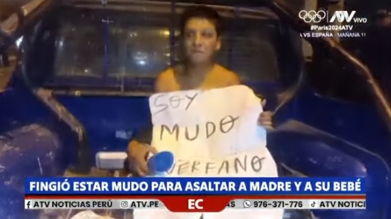 Hombre fingía ser mudo para robar en Los Olivos - Fuente: ATV.