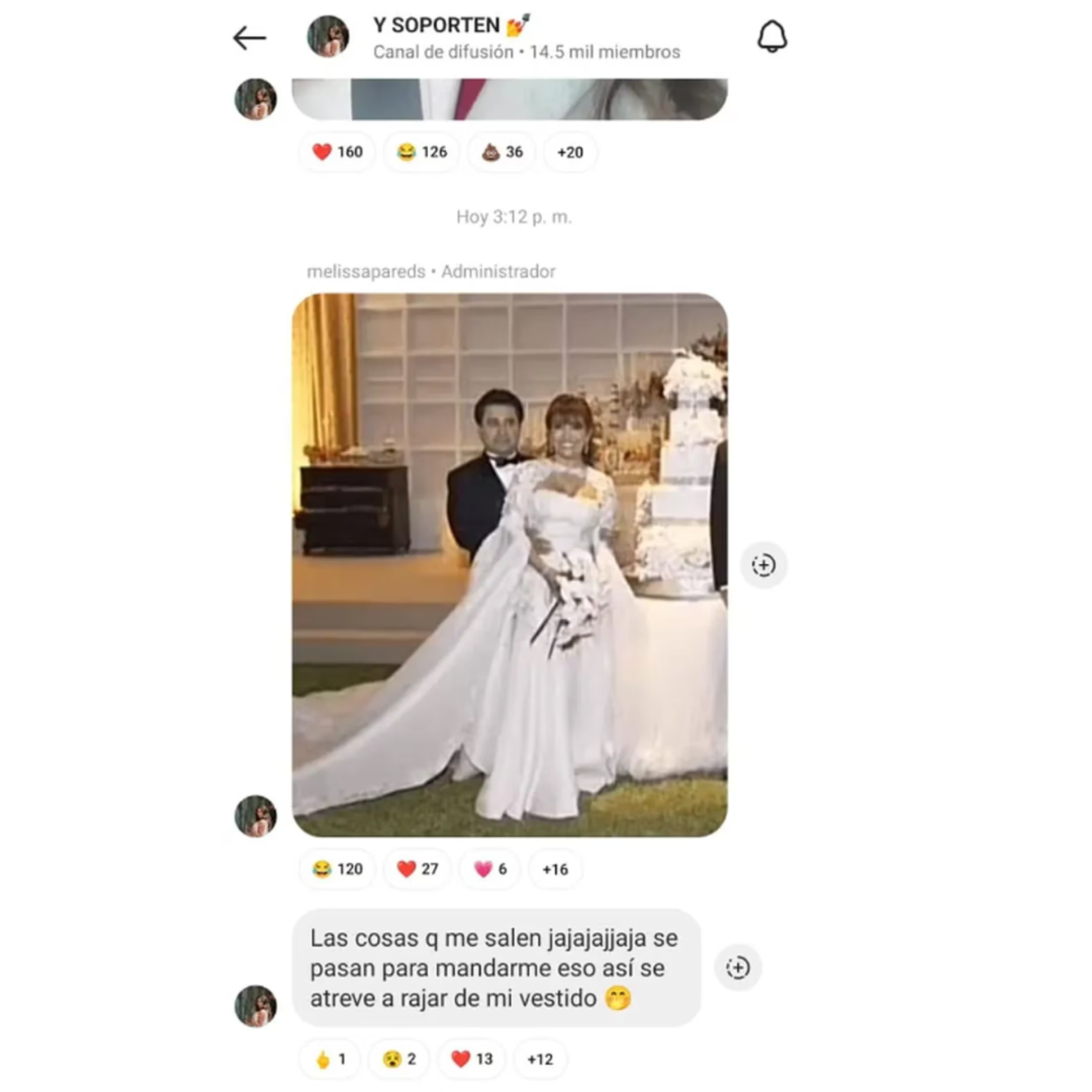 Melissa Paredes se burl del vestido de novia de Magaly Medina.