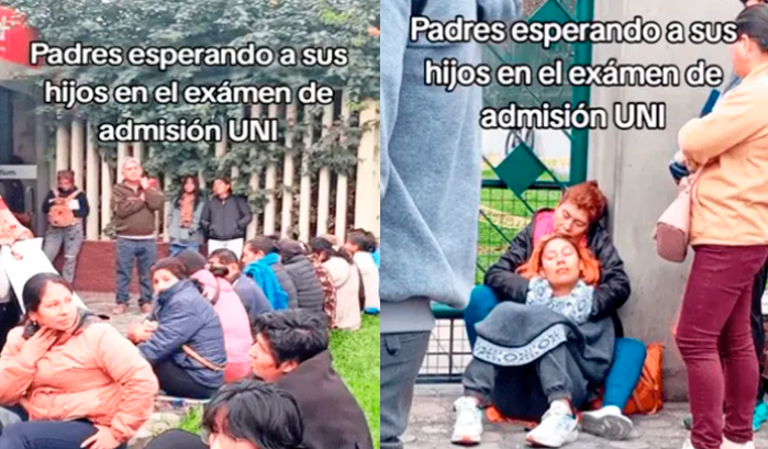 Madres quedan dormidas esperando a que sus hijos tengan buenos resultados en examen de admisin.