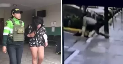 Venezolana se enfrent con un arma a hombres en Lince