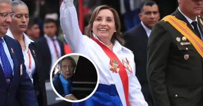 Dina Boluarte y Alberto Fujimori