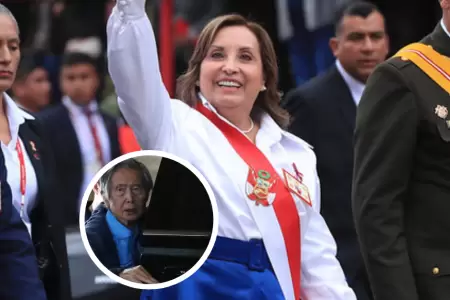 Dina Boluarte y Alberto Fujimori