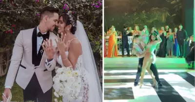 Melissa Paredes y Anthony Aranda protagonizan baile en su boda.