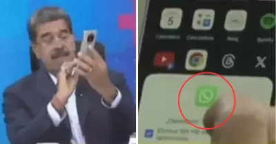 Nicols Maduro desinstala WhatsApp en vivo.