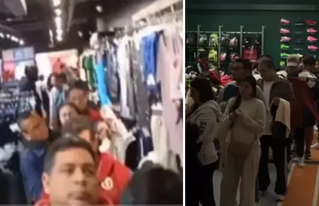 Hinchas de Universitario hacen largas colas para comprar camiseta del centenario