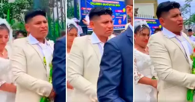 Novio llora al caminar hacia el altar.