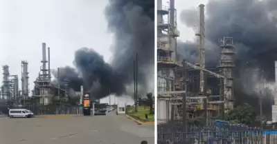 Incendio consume refinera 'La Pampilla'.