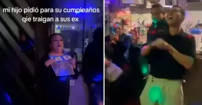 Joven celebra su cumple con "sus ex" gracias a su mam.