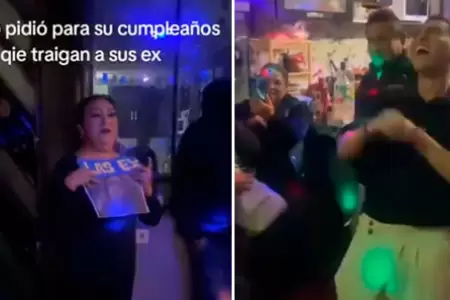 Joven celebra su cumple con "sus ex" gracias a su mam.