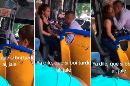 Chofer pide la mano a su novia en su micro.