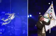 pico! Tom Cruise IMPACTA con acrobacia para llevar la bandera olmpica de Pars a Los ngeles