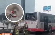 San Borja: Bus del Corredor rojo se incendia en Av. Javier Prado debido a falla mecnica