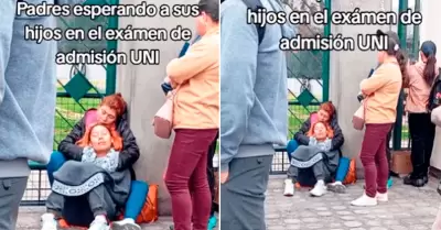 Madres dormidas en examen de admisin UNI.