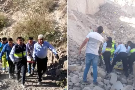 Cuatro heridos de gravedad tras accidente en carretera de Arequipa.