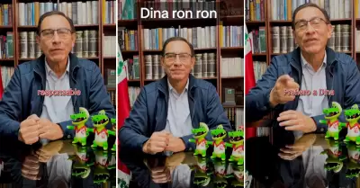 Martn Vizcarra y su reaccin por canto de Dina Boluarte, 'Gato Ron Ron'.