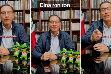 Martn Vizcarra y su reaccin por canto de Dina Boluarte, 'Gato Ron Ron'.