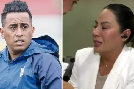 Pamela Lpez rompi en llanto tras denunciar a Christian Cueva.