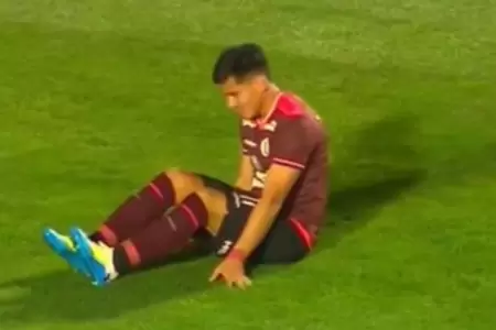 Jos Rivera se lesion en el partido de Universitario vs. Cusco FC.