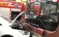 Pudo ser una tragedia: Violento choque entre bus de transporte pblico y camioneta deja un herido en Lince