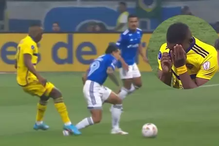 Luis Advncula dej a Boca Juniors con 10 en el arranque del duelo ante Cruzeiro