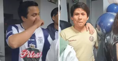 Hincha de la U en fiesta de Alianza Lima