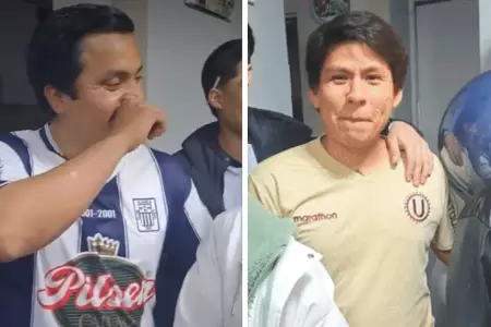 Hincha de la U en fiesta de Alianza Lima